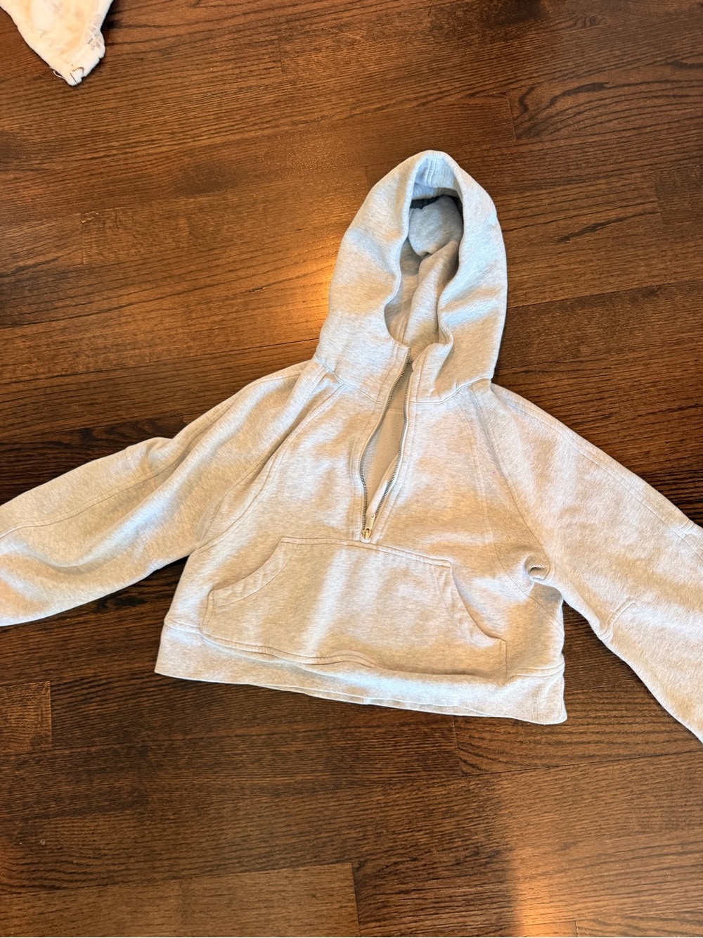 lululemon athletica Light Gray Half-Zip Hooded Pullover